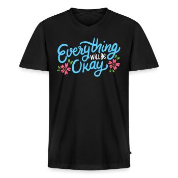 Inspirational quote - Men's Premium Organic T-shirt with V-neck - black - Front - Nico (187cm)