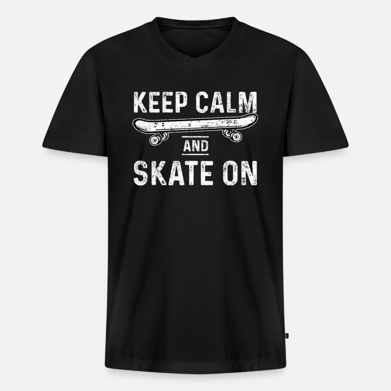 Skateboarden Skateboard - Männer Premium Bio T-Shirt mit V-Ausschnitt - Schwarz