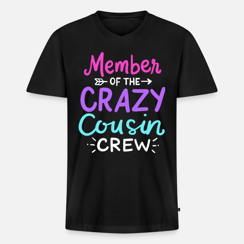 Cousin - Männer Premium Bio T-Shirt mit V-Ausschnitt - Schwarz