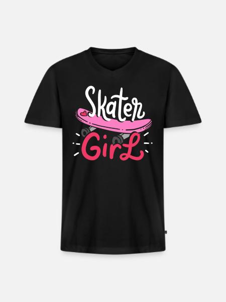 Skateboarding skaters - Men's Premium Organic T-shirt with V-neck - black