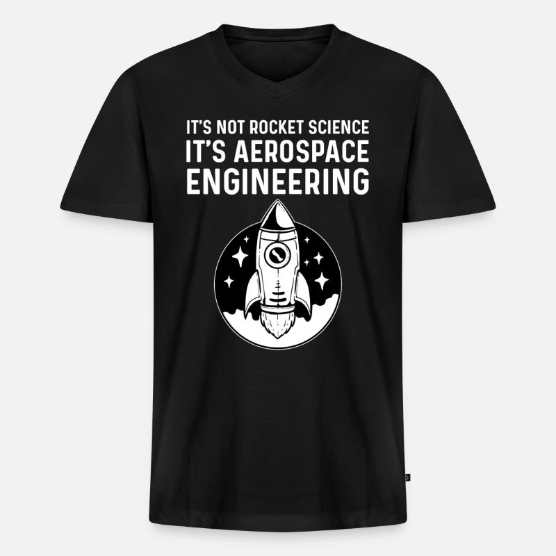 Luft- und Raumfahrttechnik - Männer Premium Bio T-Shirt mit V-Ausschnitt - Schwarz