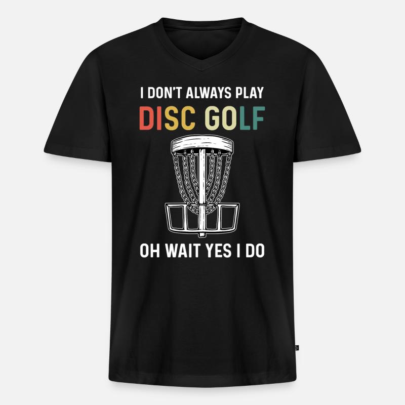 Disc Golf - Männer Premium Bio T-Shirt mit V-Ausschnitt - Schwarz