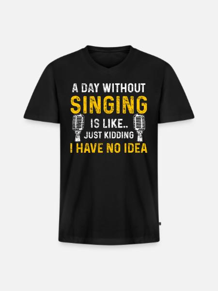 Singing Musical - Men's Premium Organic T-shirt with V-neck - black