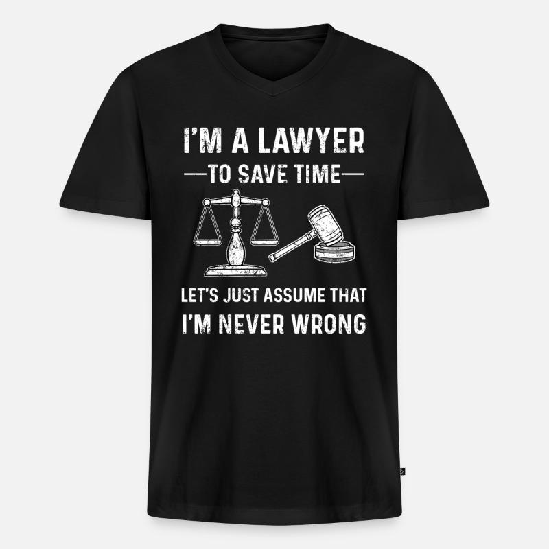 Lustig Rechtsanwalt Spruch - Männer Premium Bio T-Shirt mit V-Ausschnitt - Schwarz
