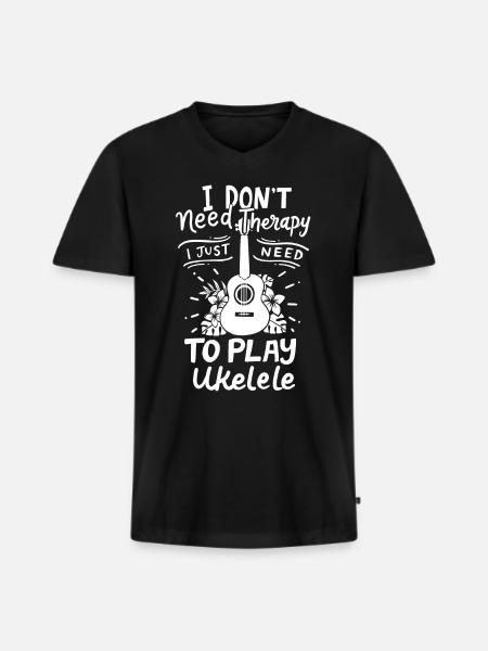 Ukulele - Men's Premium Organic T-shirt with V-neck - black