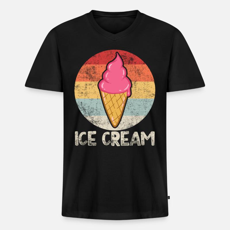 Eis Eis - Männer Premium Bio T-Shirt mit V-Ausschnitt - Schwarz