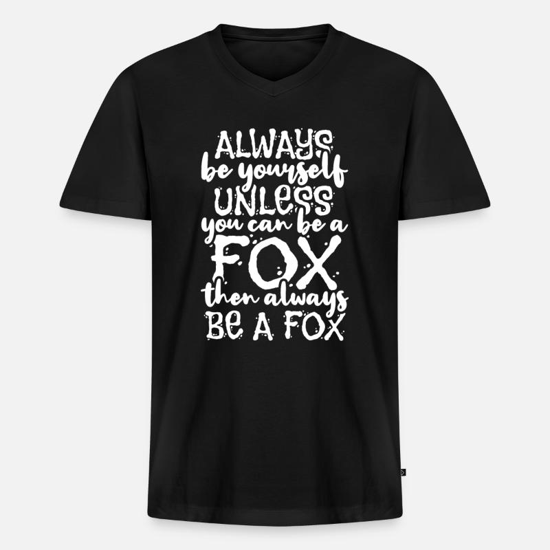 Füchse Fuchs - Männer Premium Bio T-Shirt mit V-Ausschnitt - Schwarz