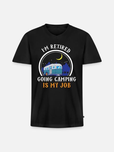 Camping tents camper caravans - Men's Premium Organic T-shirt with V-neck - black