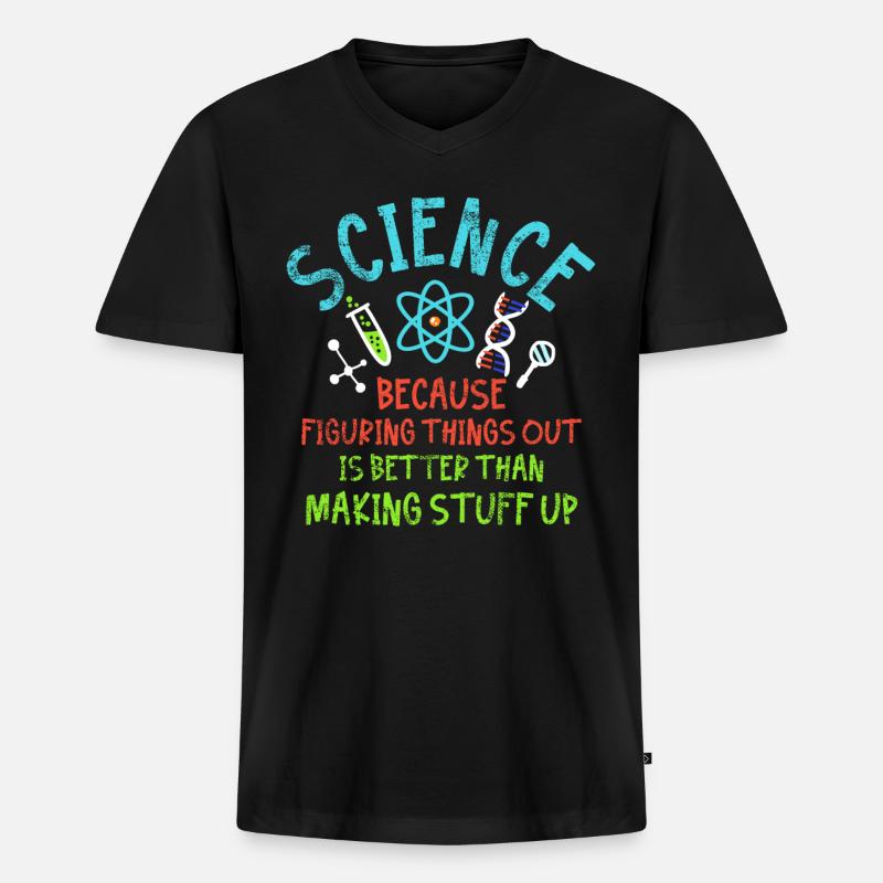 Wissenschaft Science - Männer Premium Bio T-Shirt mit V-Ausschnitt - Schwarz