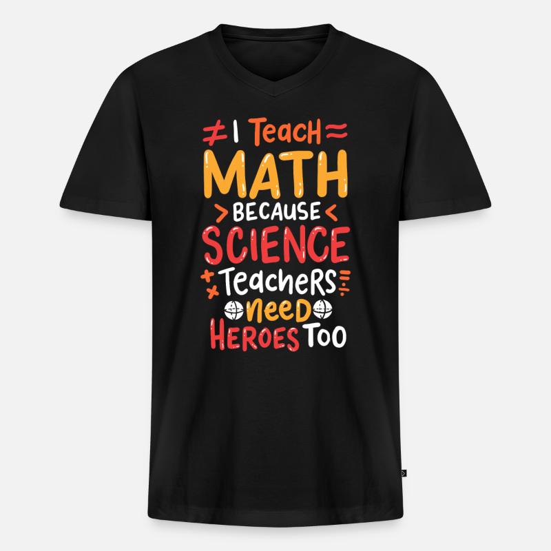 Mathe Mathematik - Männer Premium Bio T-Shirt mit V-Ausschnitt - Schwarz