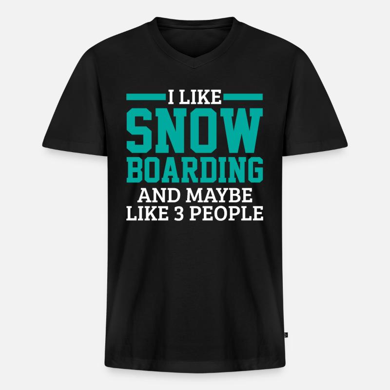 Snowboading snowboarder snowboard - Men's Premium Organic T-shirt with V-neck - black