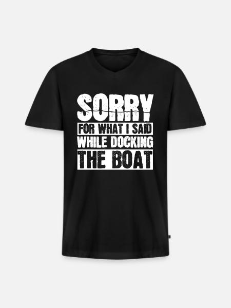 Boot - Männer Premium Bio T-Shirt mit V-Ausschnitt - Schwarz