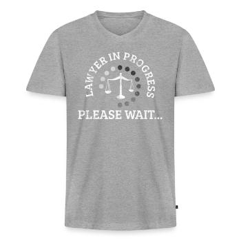 Étudiant en droit - T-shirt encolure en V Premium bio Homme - gris chiné - Devant