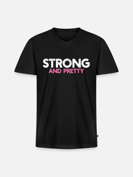 Fitness - Mannen Premium Bio T-shirt met V-hals - zwart