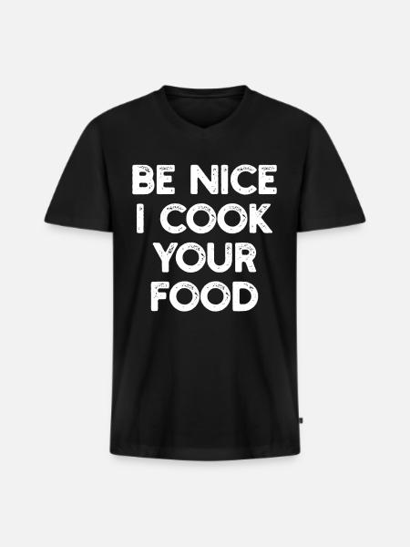 Chef chef cook - Men's Premium Organic T-shirt with V-neck - black