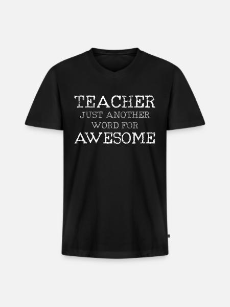 Lehrer - Männer Premium Bio T-Shirt mit V-Ausschnitt - Schwarz