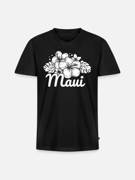 Maui - Männer Premium Bio T-Shirt mit V-Ausschnitt - Schwarz