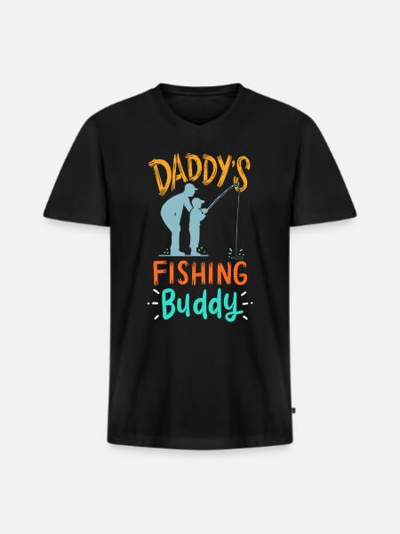 Fils de père de pêche - T-shirt encolure en V Premium bio Homme - noir