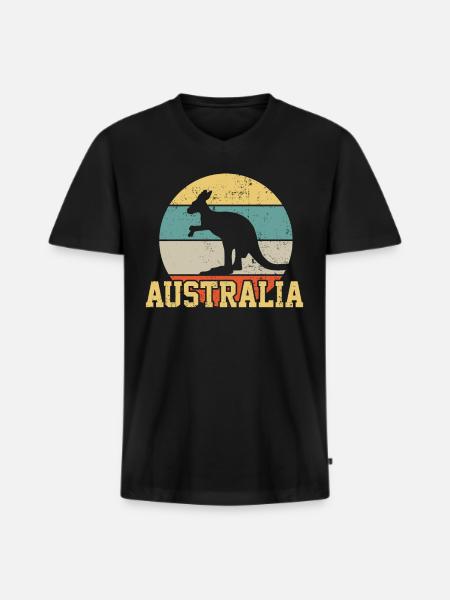 Australia - Men's Premium Organic T-shirt with V-neck - black