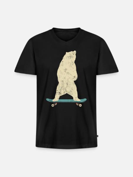 skateboard - Men's Premium Organic T-shirt with V-neck - black
