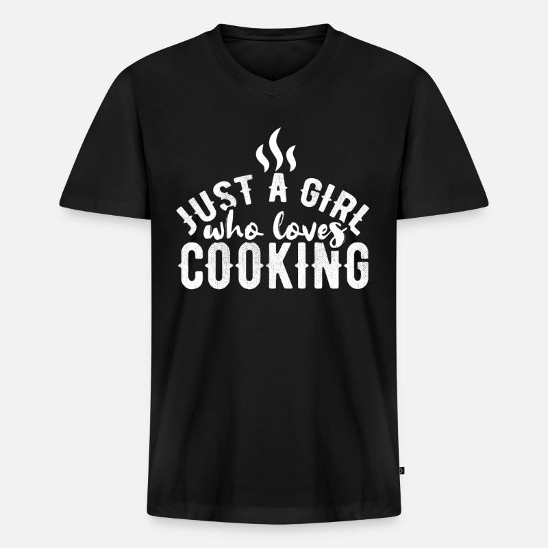 Kochen Köchin - Männer Premium Bio T-Shirt mit V-Ausschnitt - Schwarz
