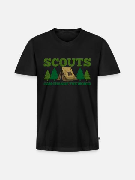 Boy Scout Scouting Camping - Men's Premium Organic T-shirt with V-neck - black