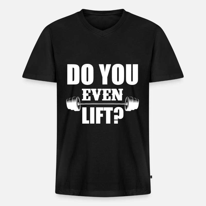 Hebst du überhaupt? - Männer Premium Bio T-Shirt mit V-Ausschnitt - Schwarz