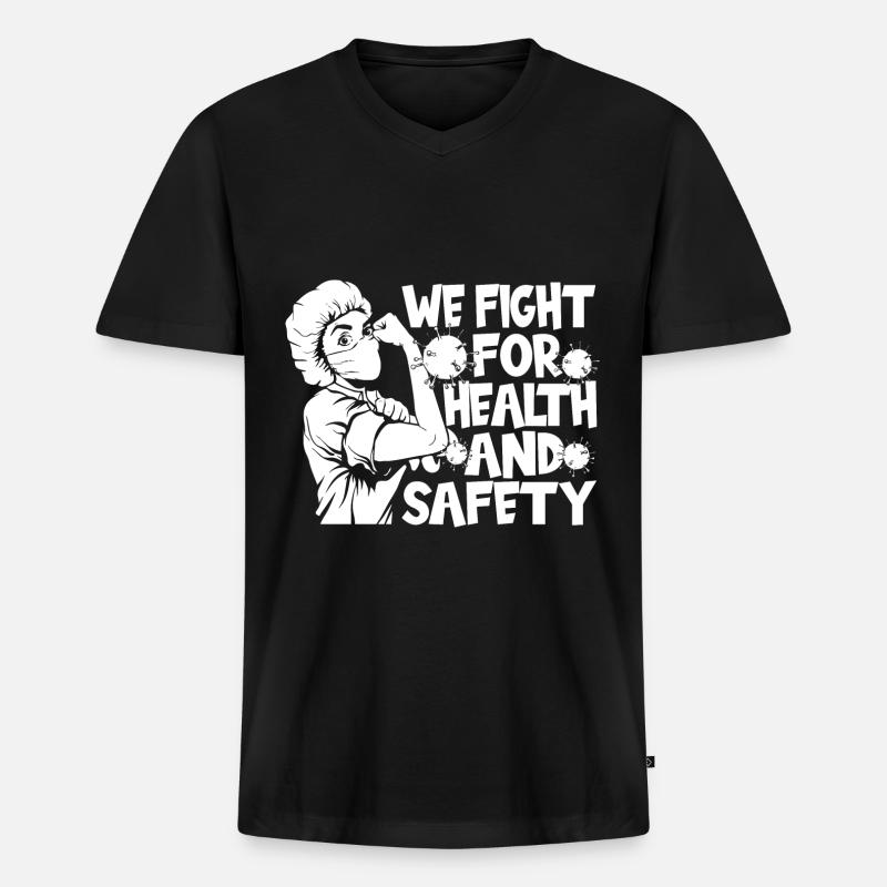 Krankenschwester - Männer Premium Bio T-Shirt mit V-Ausschnitt - Schwarz