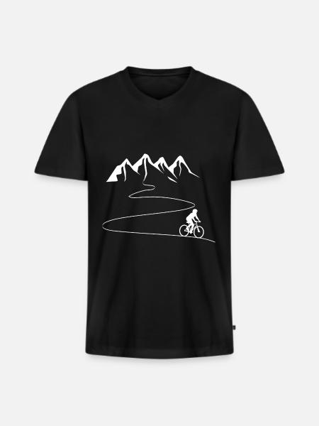 Mountain - Winding Line - Cycling - (3) - Men's Premium Organic T-shirt with V-neck - black