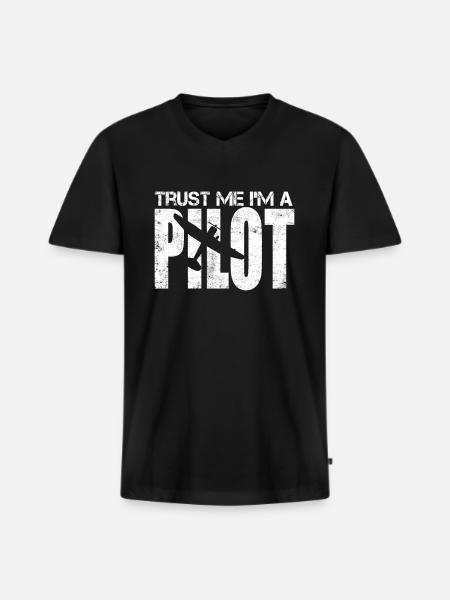 Pilot Gift Airplane Glider Glider - Men's Premium Organic T-shirt with V-neck - black