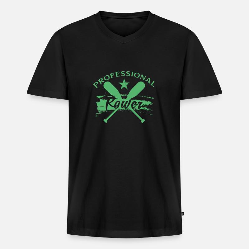 Ruderer Ruderer Ruderer Ruderer - Männer Premium Bio T-Shirt mit V-Ausschnitt - Schwarz