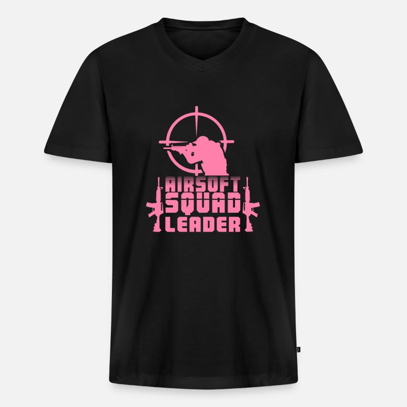 Airsoft Airsoft Airsoft Airsoft - Männer Premium Bio T-Shirt mit V-Ausschnitt - Schwarz