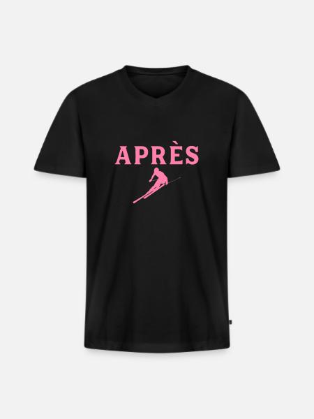 Apres Ski Apres Skiing - Men's Premium Organic T-shirt with V-neck - black