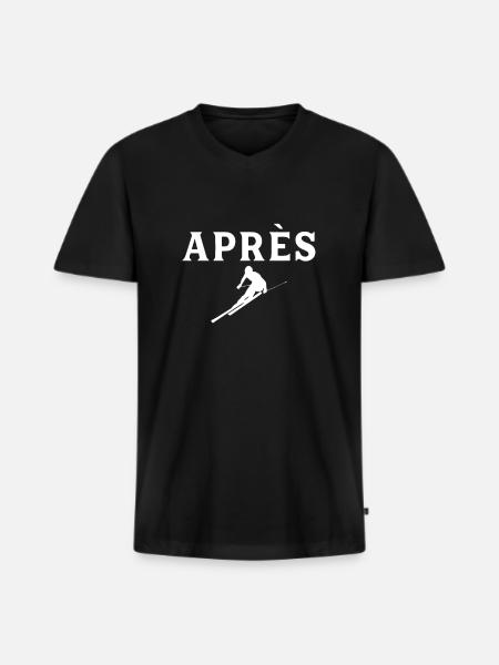 Apres Ski Apres Skiing - Men's Premium Organic T-shirt with V-neck - black