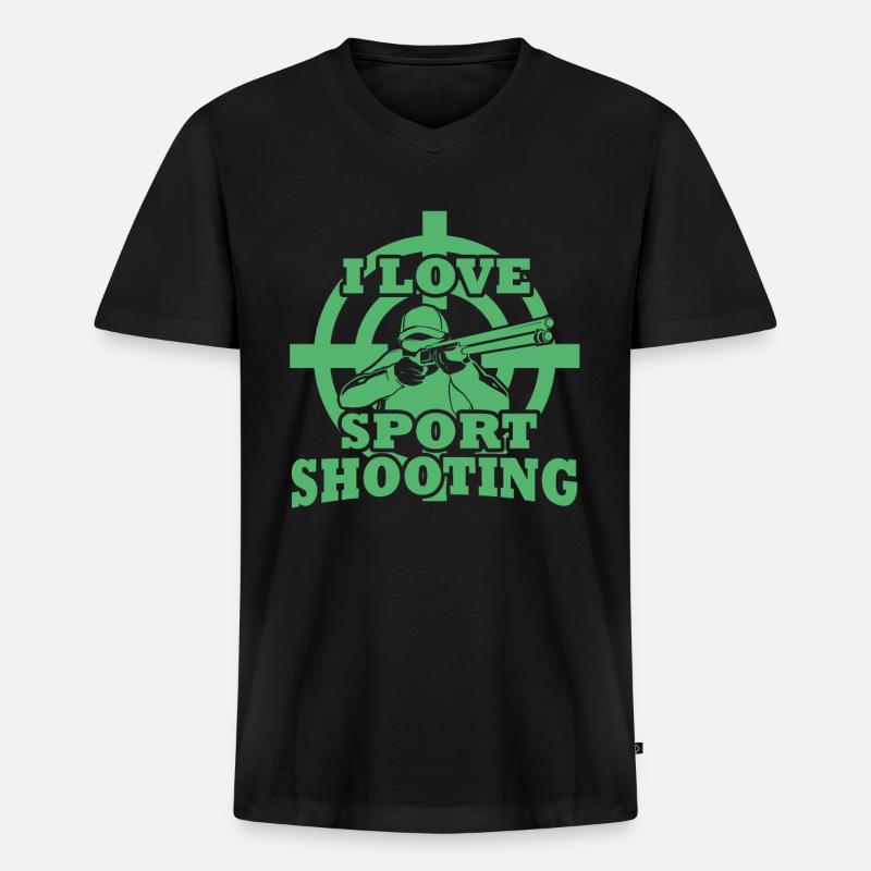 Schießstand - Männer Premium Bio T-Shirt mit V-Ausschnitt - Schwarz