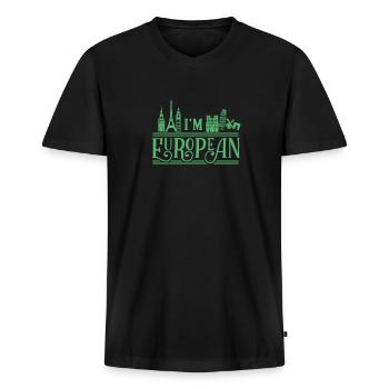 Europäische Union - Männer Premium Bio T-Shirt mit V-Ausschnitt - Schwarz - Vorne - Nico (187cm)