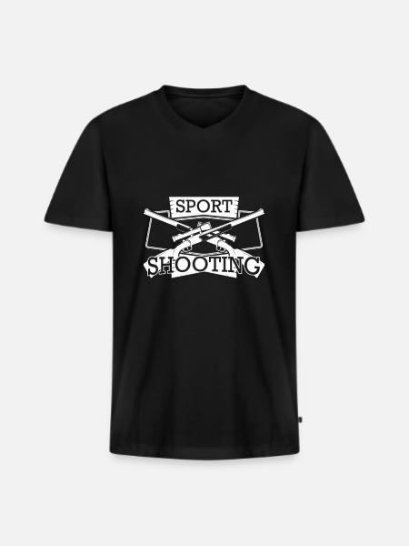 Shooting - Men's Premium Organic T-shirt with V-neck - black