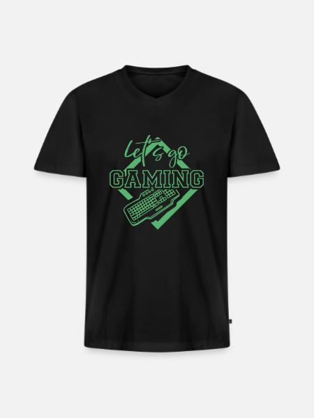 Gamer - Men's Premium Organic T-shirt with V-neck - black