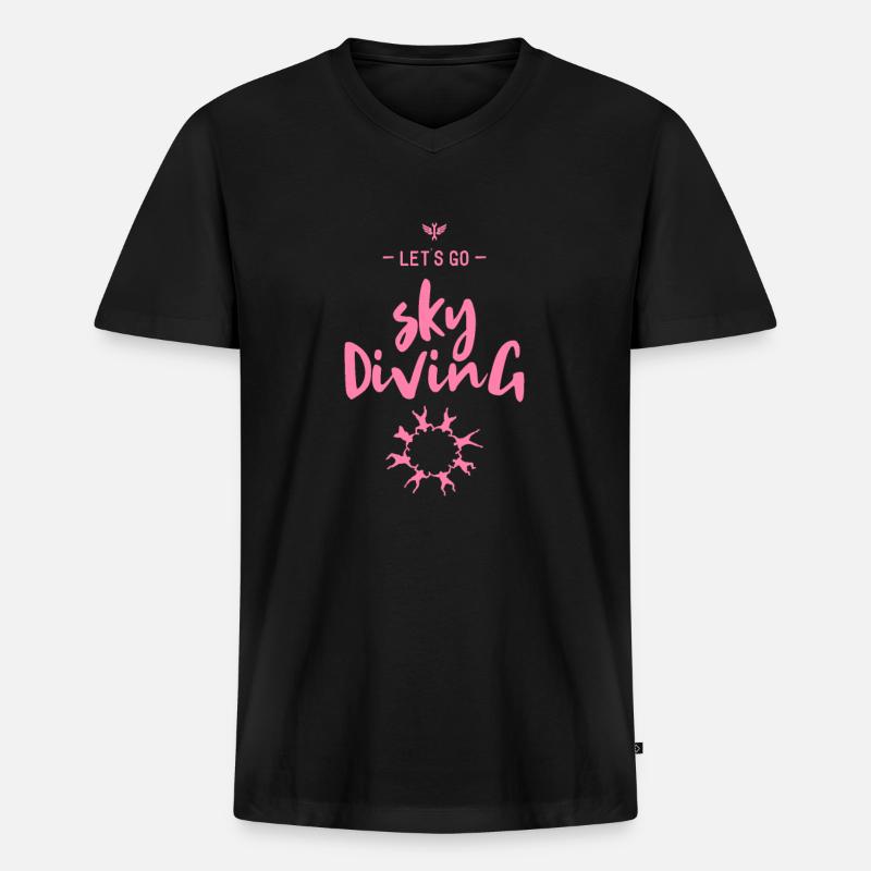 Skydive - Männer Premium Bio T-Shirt mit V-Ausschnitt - Schwarz