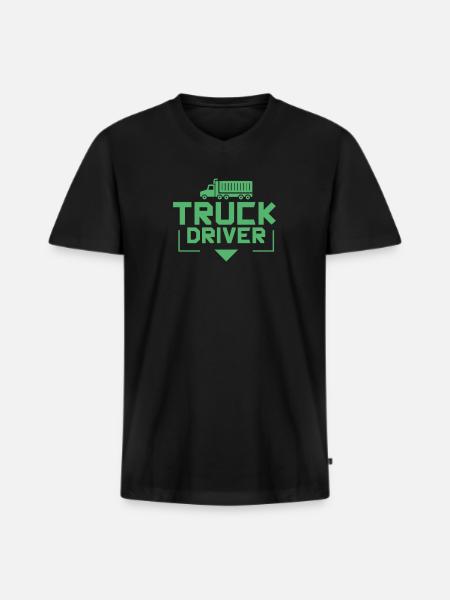 Lorry - Men's Premium Organic T-shirt with V-neck - black