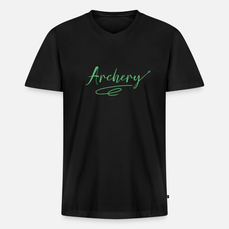 Bogenschütze Bogenschütze Bogenschütze - Männer Premium Bio T-Shirt mit V-Ausschnitt - Schwarz