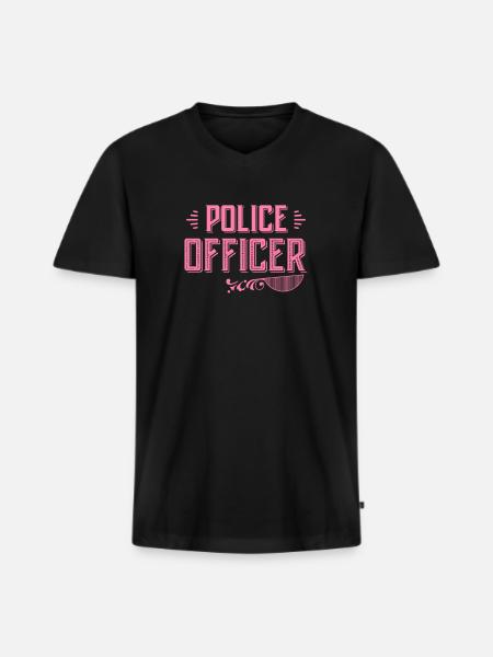 Policewoman - Men's Premium Organic T-shirt with V-neck - black