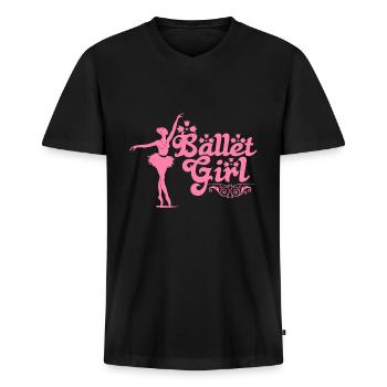 Ballet - Men's Premium Organic T-shirt with V-neck - black - Front - Nico (187cm)