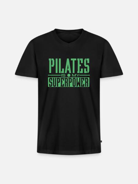 Pilates - Men's Premium Organic T-shirt with V-neck - black