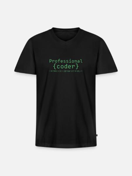 Programmer - T-shirt encolure en V Premium bio Homme - noir