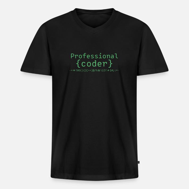 Programmieren - Männer Premium Bio T-Shirt mit V-Ausschnitt - Schwarz