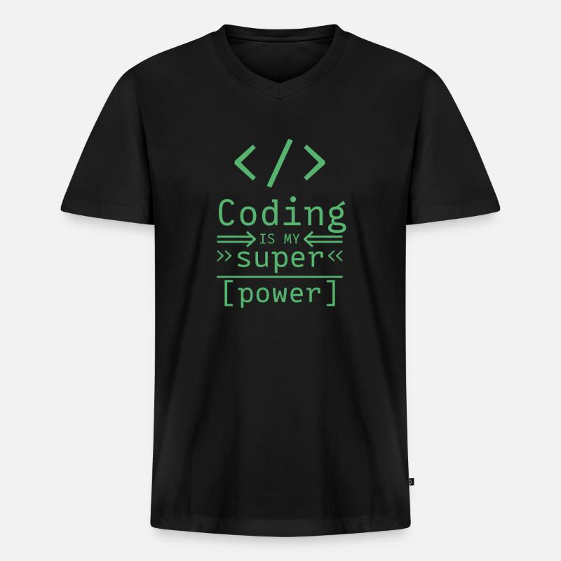 Programming Software Programmer Coder Coder - Men's Premium Organic T-shirt with V-neck - black