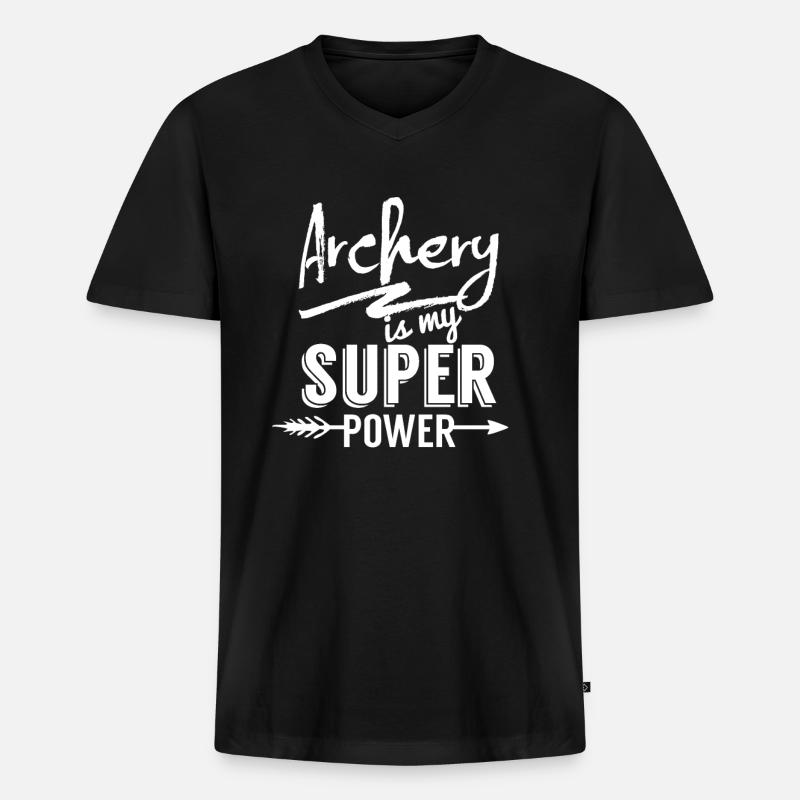 Bogenschütze - Männer Premium Bio T-Shirt mit V-Ausschnitt - Schwarz