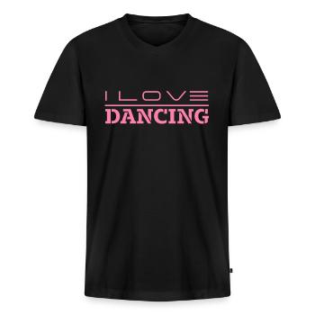 Danseur Danse Danse Danse École de danse - T-shirt encolure en V Premium bio Homme - noir - Devant - Nico (187cm)