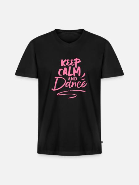 Danse - T-shirt encolure en V Premium bio Homme - noir
